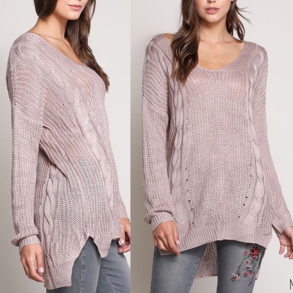 EVA GREENE Knit Sweater - MAUVE - Picture 3 of 3